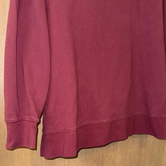 Athleta 24/7 Funnel Neck Sweatshirt Maroon Large - Picture 2 of 4